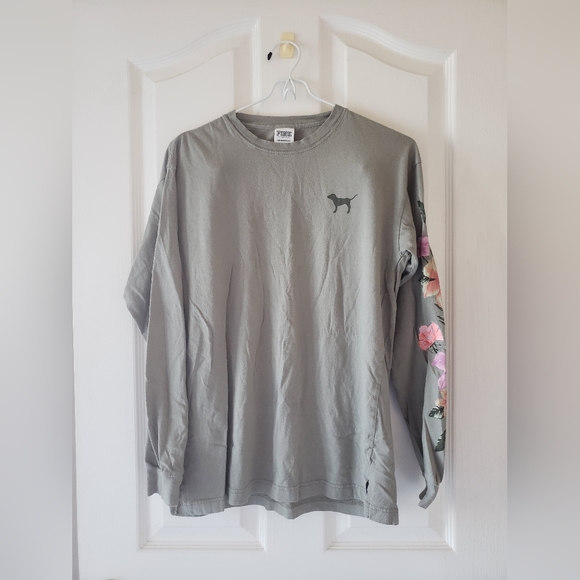 A greenish color PINK Victoria's Secret long sleeve tshirt - Picture 5 of 5